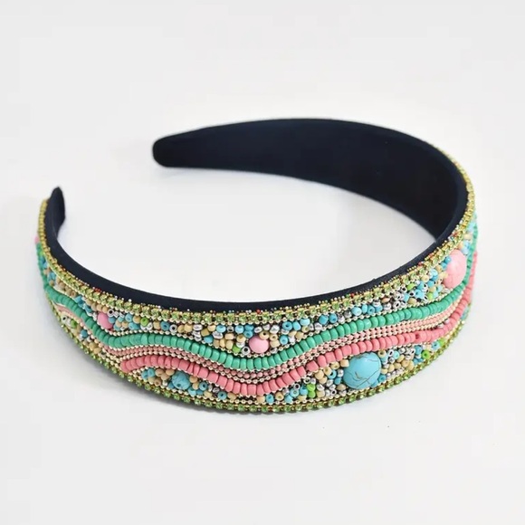 NEW Hand Beaded Headband - Picture 2 of 4